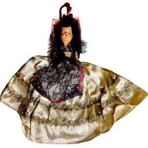 Vintage Marcie Doll – 12” Southern Belle Style – Black Hair, Satin & Lace Dress